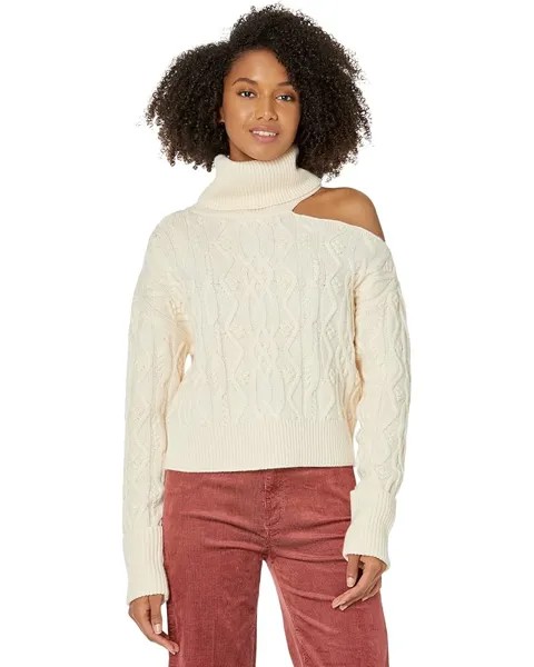 Свитер Paige Cropped Cable Knit Raundi, слоновая кость