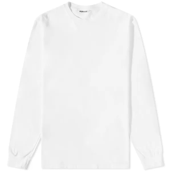 Бесшовная футболка Auralee с длинными рукавами, белый