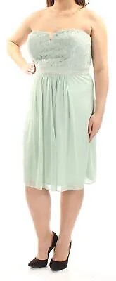 ANNE KLEIN Женское зеленое вечернее платье без рукавов ниже колена Размер: 18