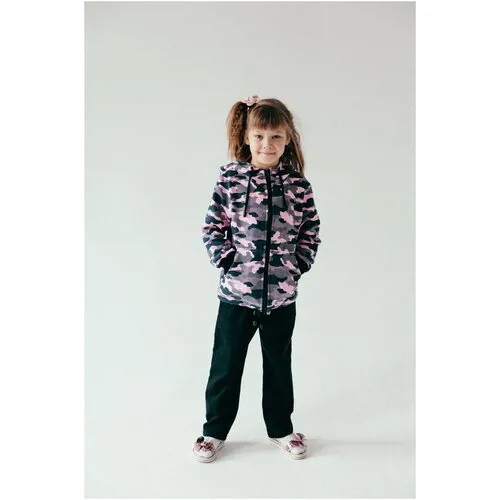 Толстовка DaEl kids, размер 110, черный, розовый