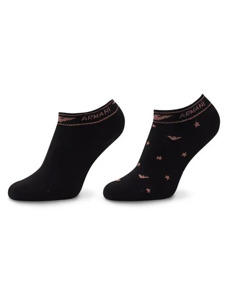 Комплект из 2 женских низких носков Emporio Armani, черный