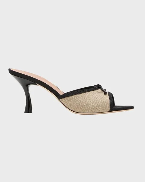 Льняные сандалии-мюли Lily из коллаборации с Tabitha Simmons Malone Souliers, цвет Beige Black