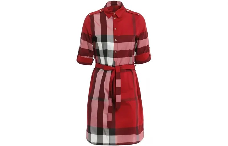 Платье с длинными рукавами женское красное Burberry