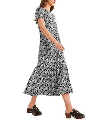 Женское ярусное легкое трикотажное платье миди Boden