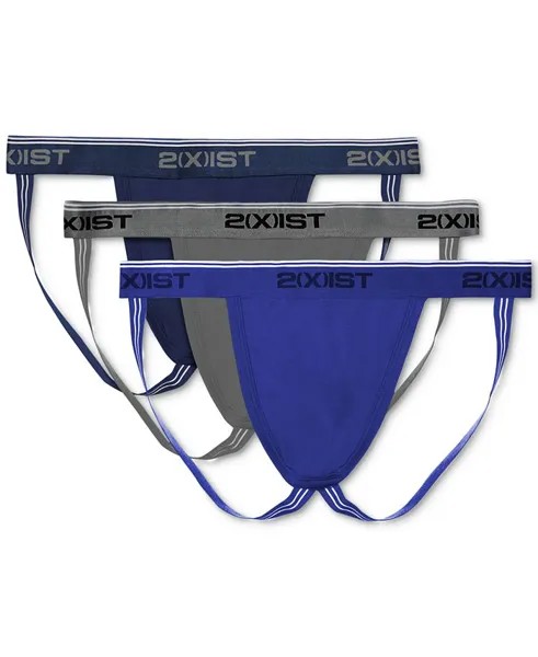 Мужские хлопковые эластичные спортивные ремни, набор из 3 шт. 2(x)ist, синий