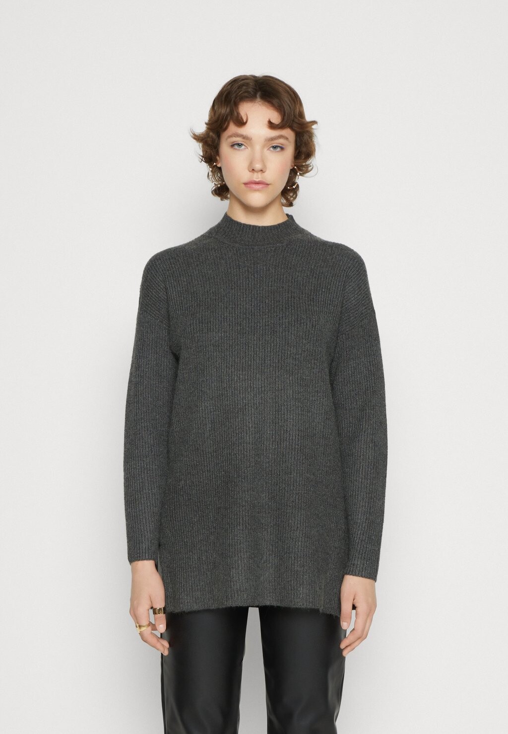 Свитшот ONLY ONLKATIA LOOSE HIGHNECK, цвет dark grey melange