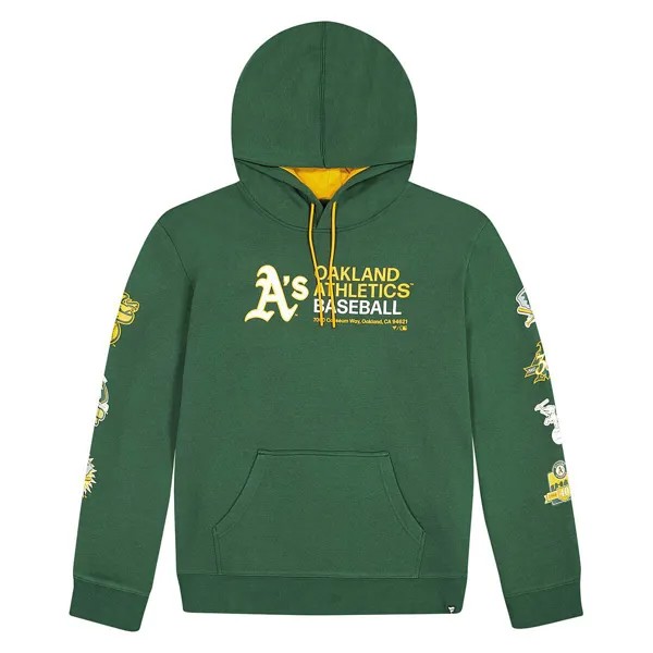 Толстовка MLB OAKLAND ATHLETICS FUNDAMENTALS FLEECE Hoody Nike, цвет Dunkelgrün/Goldgelb