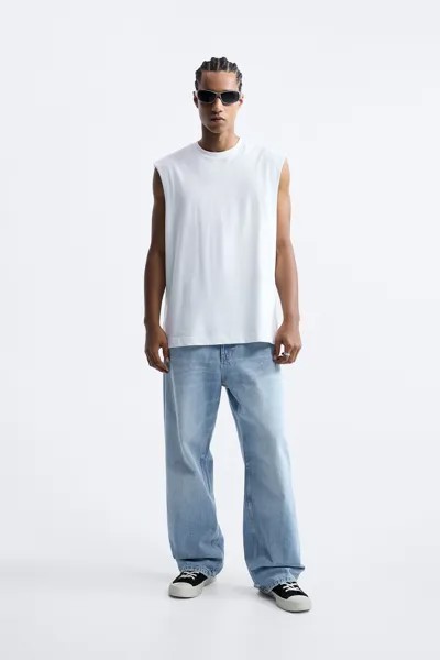 Джинсы облегающего кроя Zara, голубой