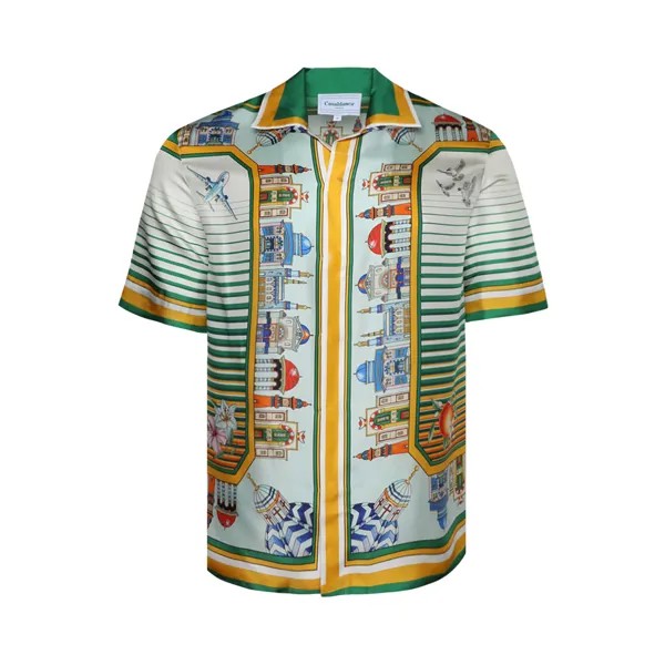 Рубашка с короткими рукавами и кубинским воротником Casablanca, Городской пейзаж