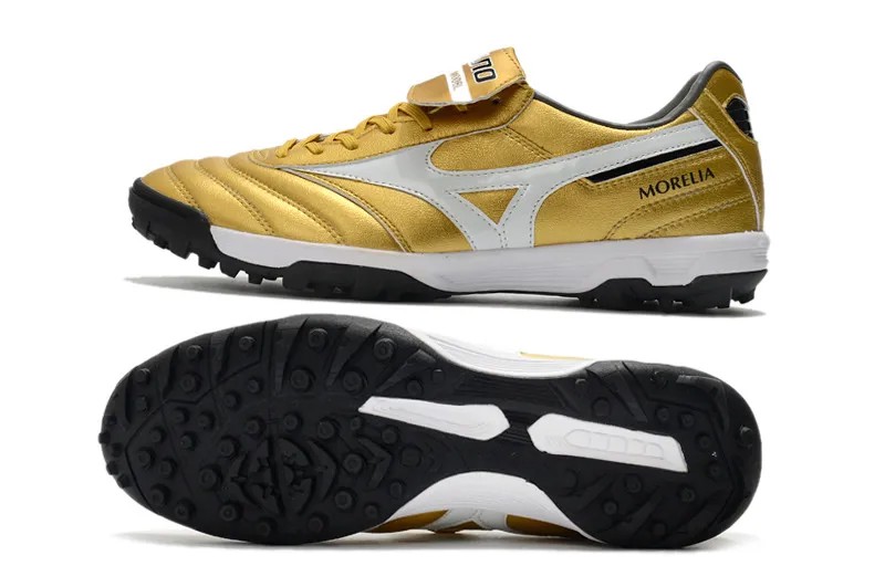 Кроссовки Mizuno Creation MORELIA II AS/TF мужские, уличная спортивная обувь, золотистые/белые, европейские размеры 40-45