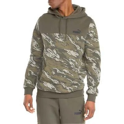 Puma Graphic Aop Camo Pullover Hoodie Mens Green Casual Athletic Outerwear 58943