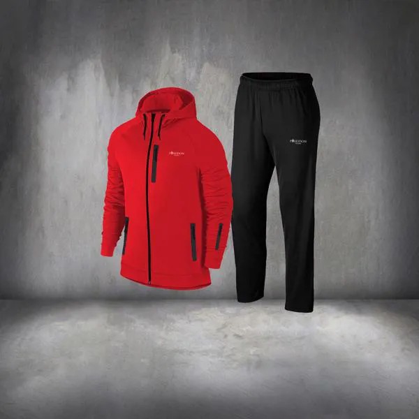 Мужская красная ткань с замком, одежда для спорта и развлечений, повседневный Индивидуальный полный комплект S -3XL