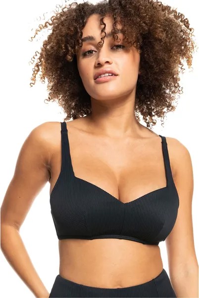 Купальный топ Roxy Rib Love The Sun Ray Bikini Top, цвет Anthracite