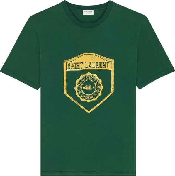 Футболка Saint Laurent T-Shirt 'Vert/Jaune', зеленый