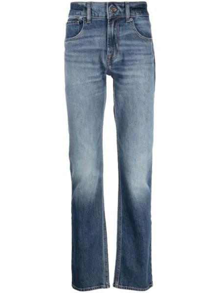 7 For All Mankind прямые джинсы средней посадки, синий
