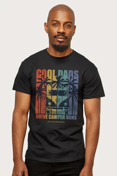 Футболка Cool Dads Drive Campervans День отца Volkswagen, черный