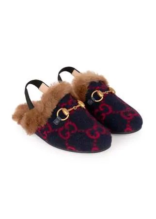 Gucci Kids слиперы Princetown с пряжкой Horsebit