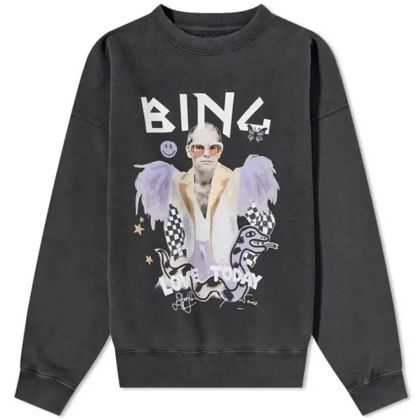 Свитшот Anine Bing Elton John Logo Harvey Crew, черный