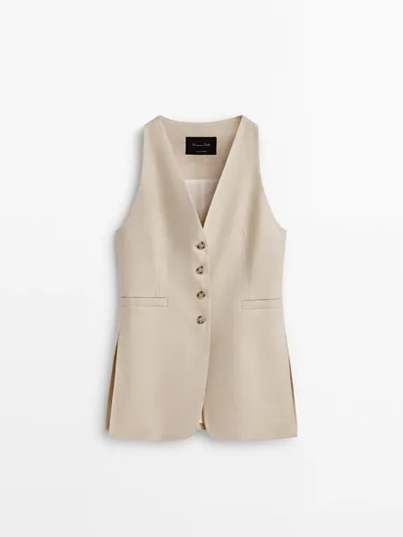 Жилет женский Massimo Dutti 603657571 бежевый M (доставка из-за рубежа)