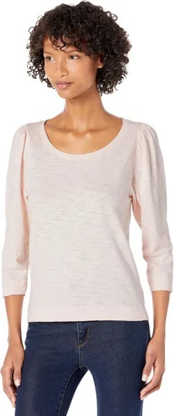 Футболка Lilla P 3/4 Sleeve Ballet Neck Tee in Loose Knit Slub, цвет Peony