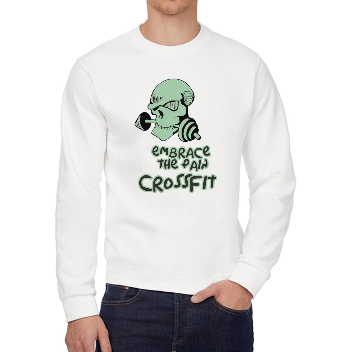 Свитшот унисекс CoolPodarok W0113408 белый 44 RU