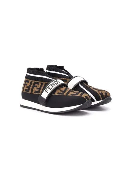 Fendi Kids слипоны с логотипом FF