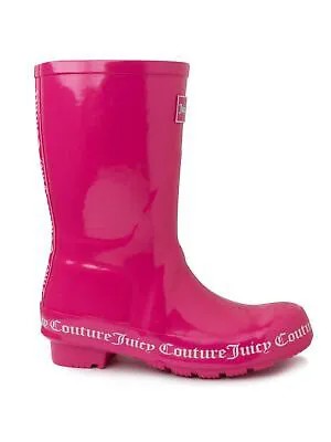 JUICY COUTURE Женские розовые резиновые сапоги без шнуровки с полностью круглым носком на блочном каблуке 7 M