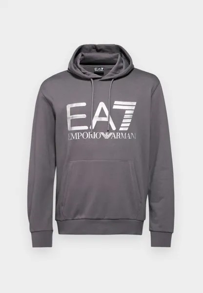 Джемпер с капюшоном FELPA EA7 Emporio Armani, серый