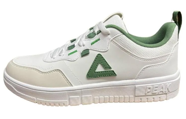 Кроссовки PEAK Skateboarding Shoes Unisex Low-top White/Green, зеленый