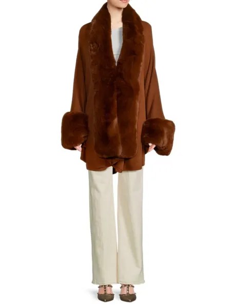 Кардиган из искусственного кролика Saks Fifth Avenue, цвет Rust