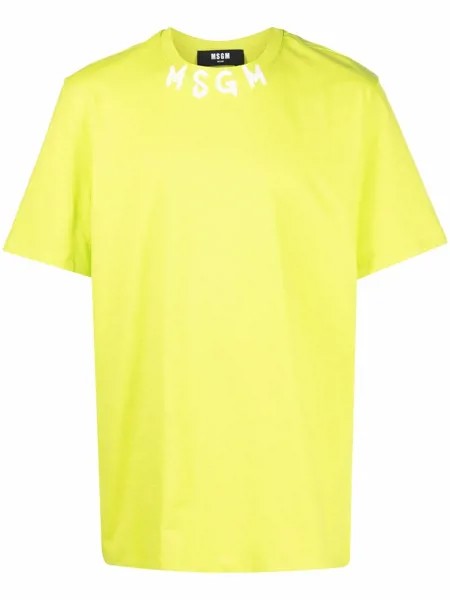 MSGM logo-neck cotton T-shirt