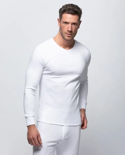 Мужская белая термобелье-рубашка с длинными рукавами Abanderado, белый