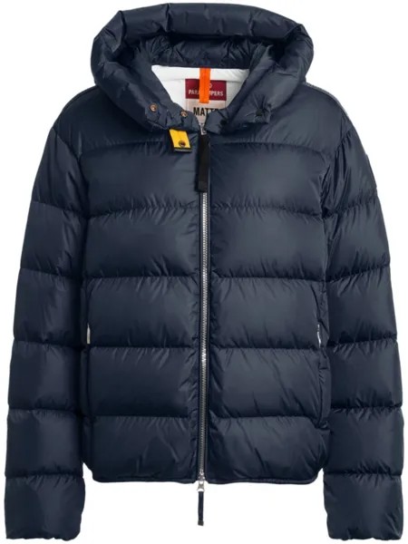 Parajumpers пуховик с нашивкой-логотипом, синий
