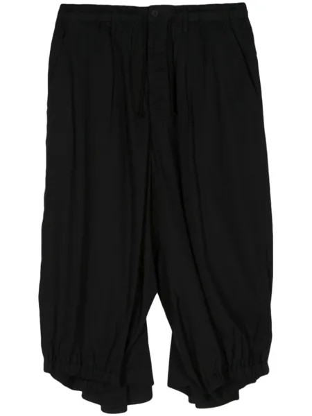 Yohji Yamamoto брюки с кулиской, черный