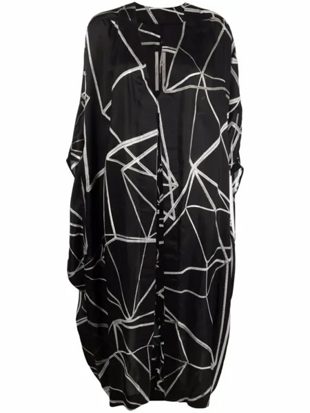 Rick Owens пальто с капюшоном, черный