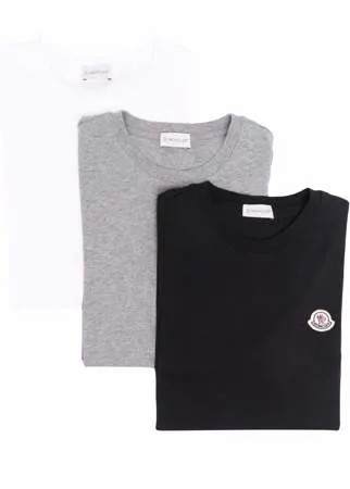 Moncler комплект из трех футболок с нашивкой-логотипом