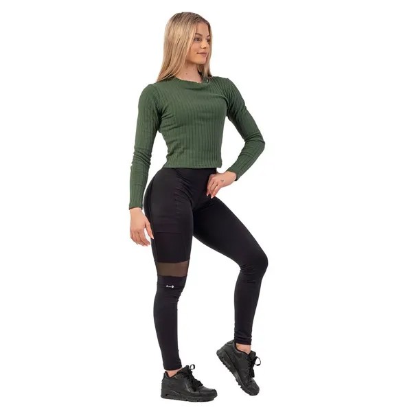 Лонгслив Nebbia Organic Cotton Ribbed 415, зеленый