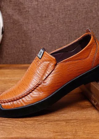Мужские нескользящие нескользящие туфли из микрофибры с ручной вышивкой Soft Подошва повседневная обувь для вождения