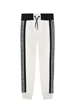 Белые спортивные брюки с черными лампасами DKNY