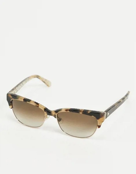 Черепаховые квадратные солнцезащитные очки Kate Spade-Коричневый