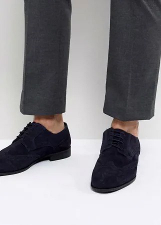 Темно-синие замшевые броги KG By Kurt Geiger-Синий