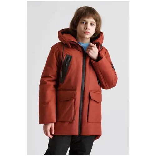 Парка Baon, демисезон/зима, подкладка, капюшон, размер 134, красный