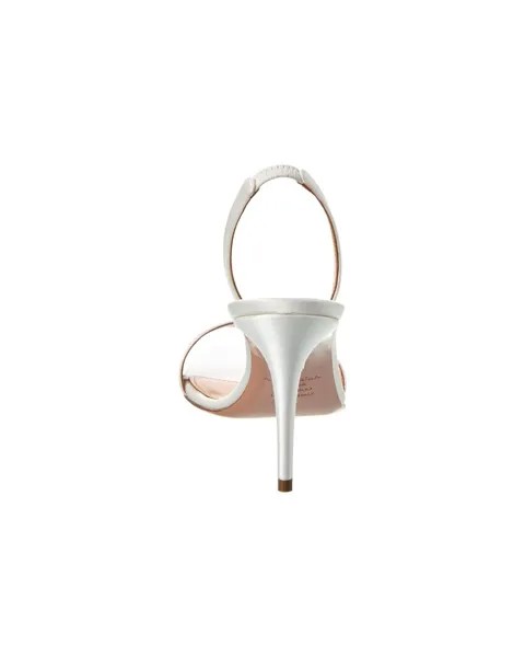 Атласные босоножки Aquazzura So Nude 85 с пяткой на пятке, белый