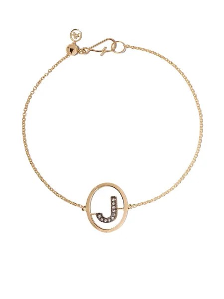 Annoushka золотой браслет с инициалом J и бриллиантами