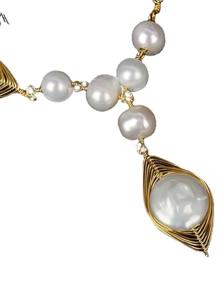 YKNRBPH женское изысканное ручной работы 14k ожерелье из натурального пресноводного жемчуга в стиле барокко простая индивидуальная цепочка для бутика свитера