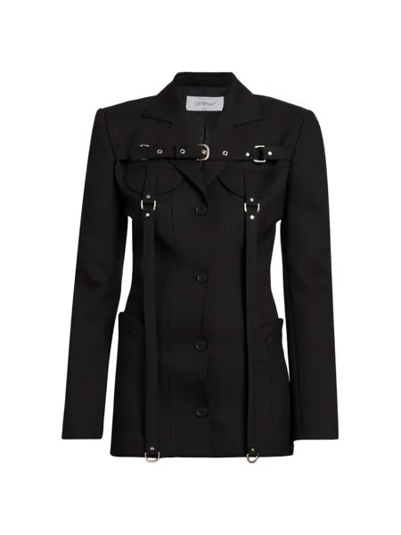 Куртка из смесовой шерсти с пряжками Off-White, черный