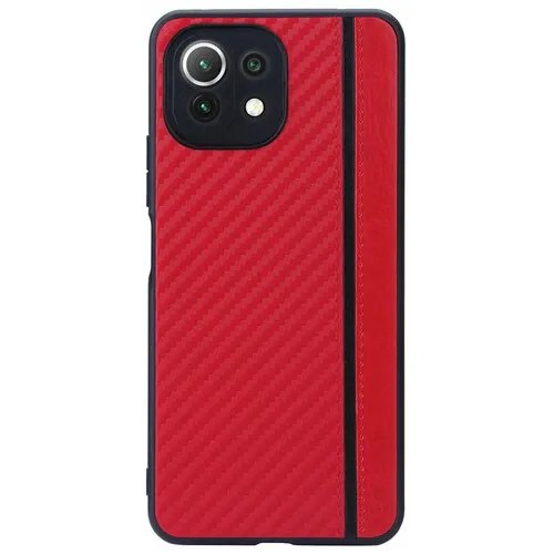Чехол G-Case для Xiaomi Mi 11 Lite Carbon Red GG-1395
