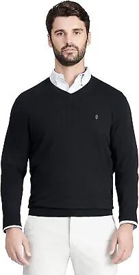 Мужской однотонный свитер IZOD Big - Tall Big Premium Essentials, размер 12, с v-образным вырезом,