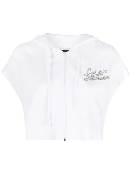 Love Moschino топ с вышитым логотипом, белый