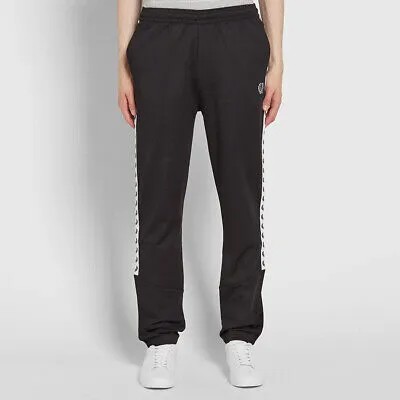 Спортивные брюки Fred Perry с лентой Мужские черные спортивные штаны в стиле кэжуал Спортивная одежда